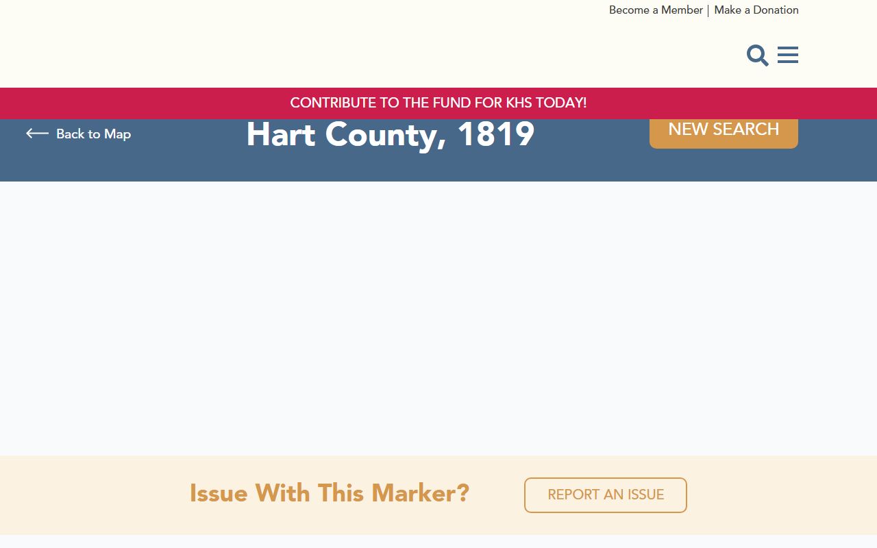 Kentucky Historical Society Hart County 1819 marker page