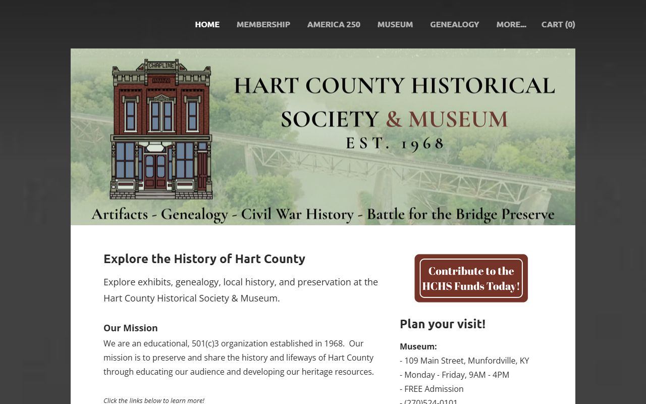 Hart County Historical Society and Museum website