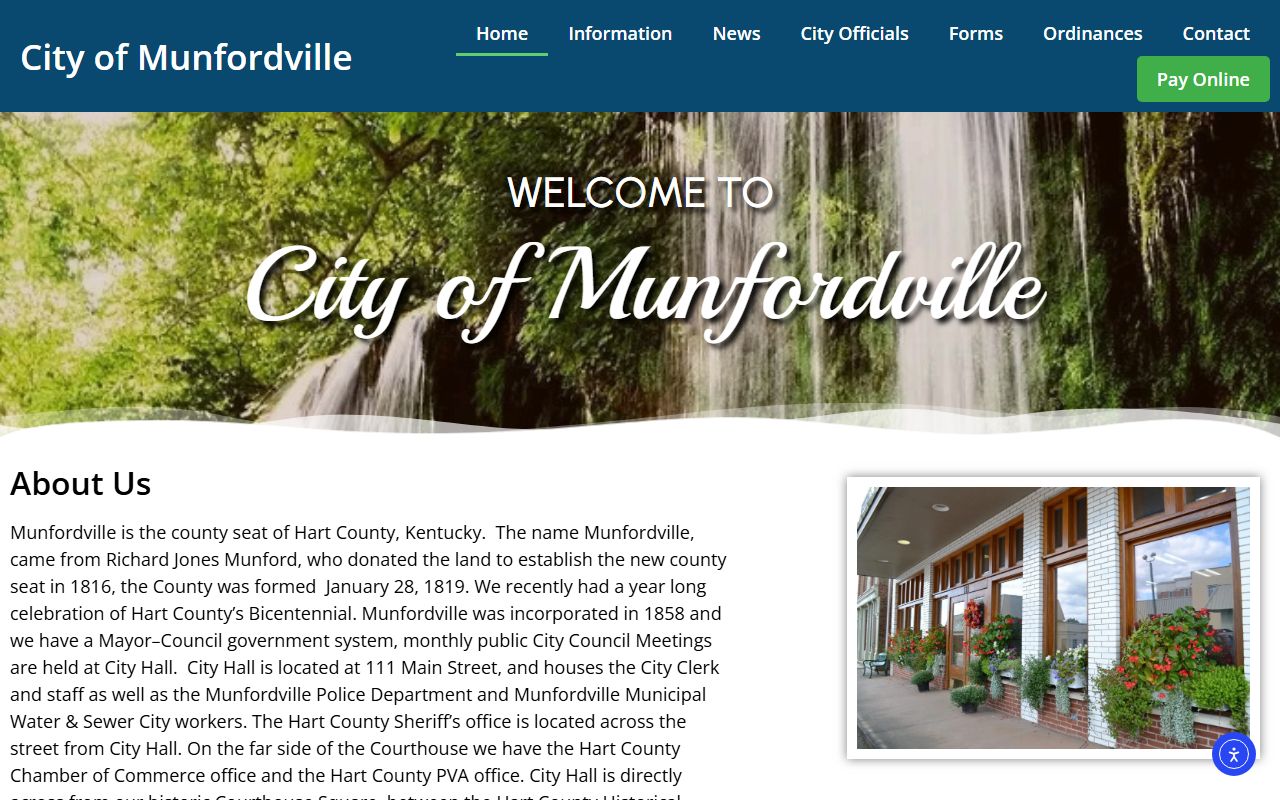 City of Munfordville official page for Hart County seat context