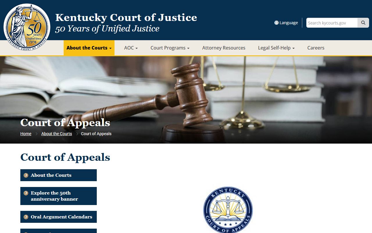 Hart County court dockets Kentucky Court of Appeals page