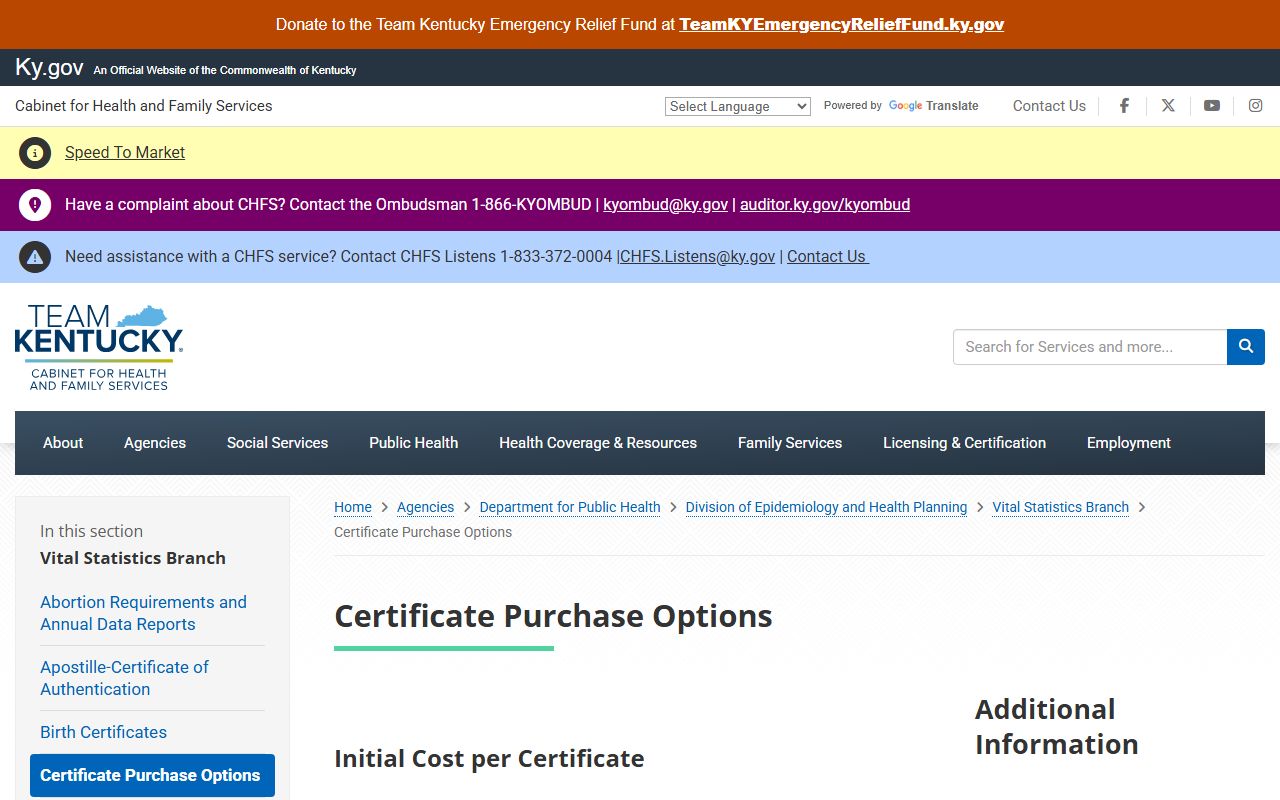 Hart County marriage and divorce records Kentucky OVS certificate purchase source