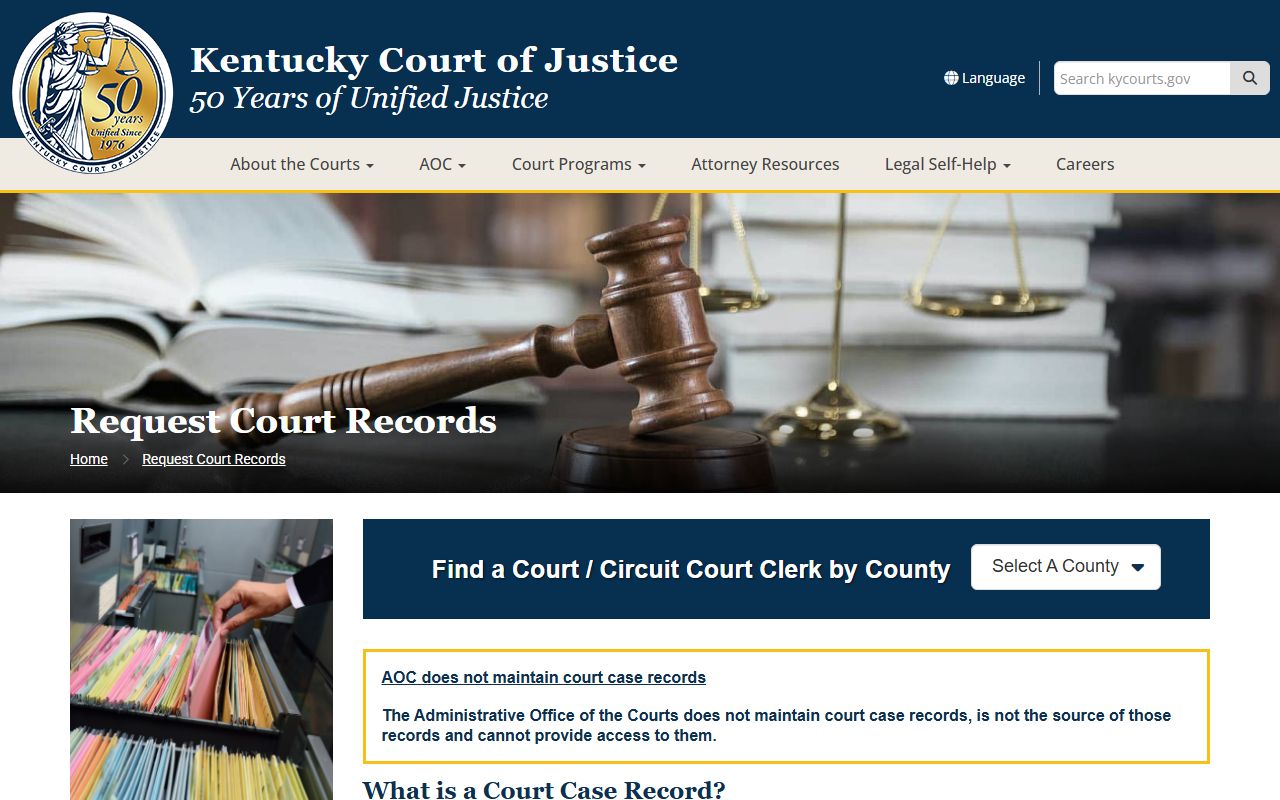Hart County court records request court records page