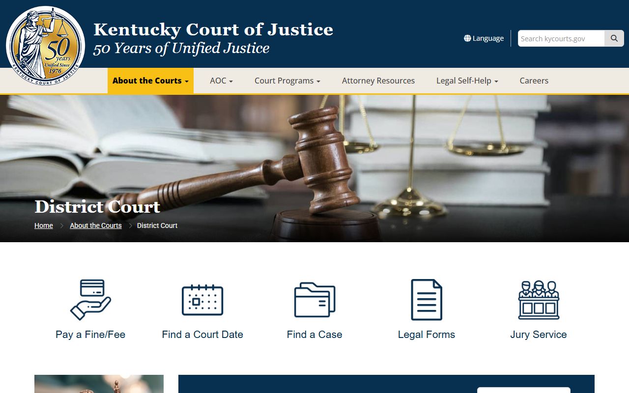 Hart County District Court records jurisdiction page