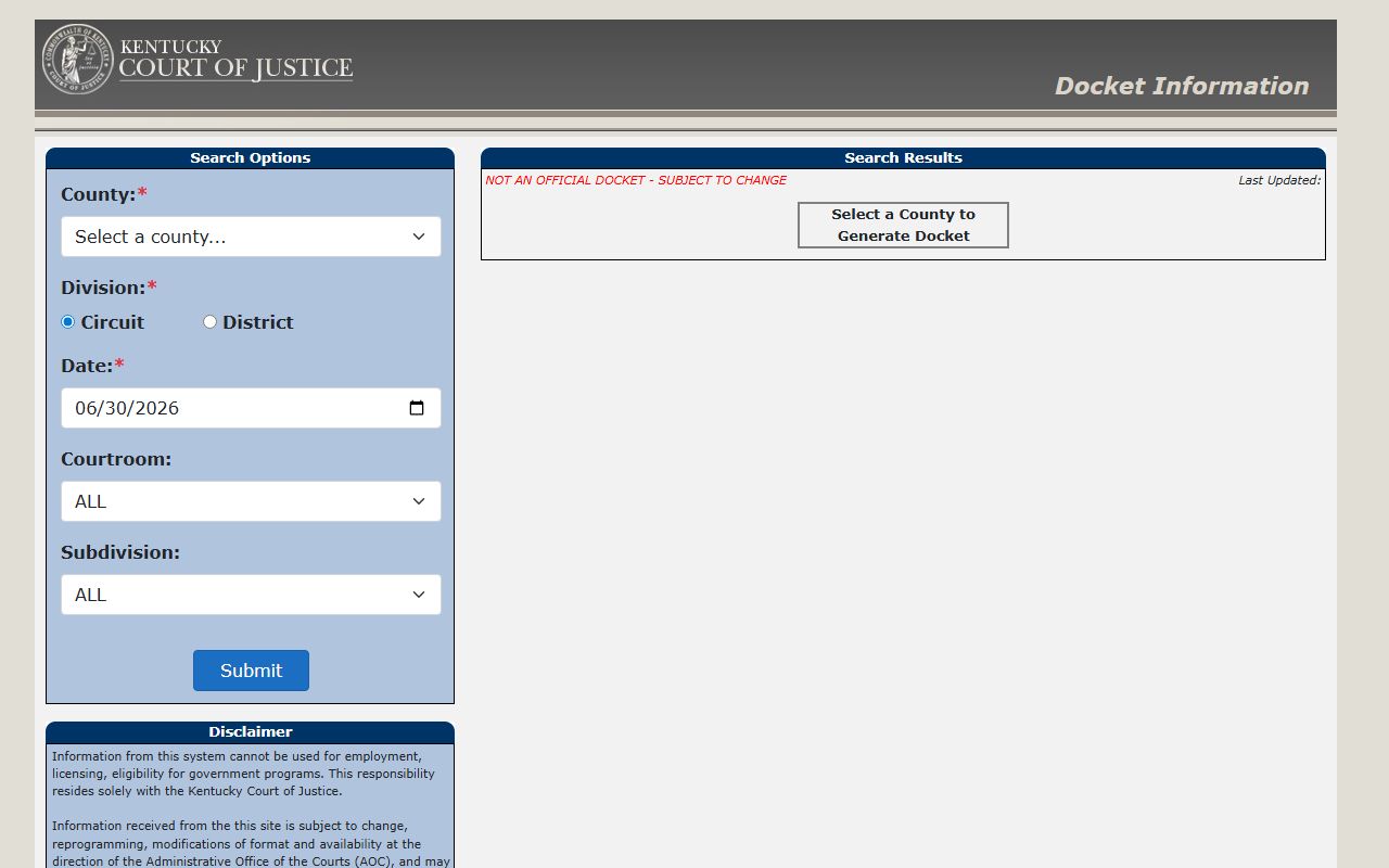 Hart County court records docket search portal